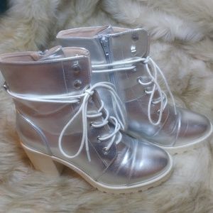Shiny Silver Boots